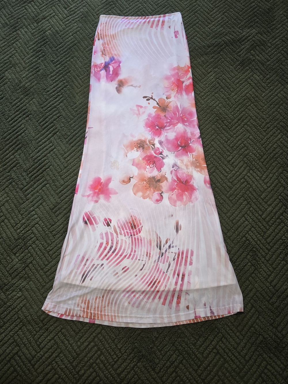 Fashion Nova Kyoto Floral Mesh Maxi Skirt Set - White & Pink Size Small Romantic - Picture 8 of 12